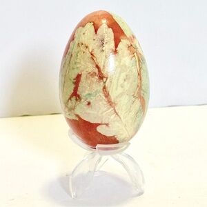 Exquisite Artisan Hand-Decorated Hollow Goose Egg on Stand European Easter Decor
